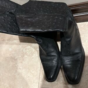 Women’s black leather boots